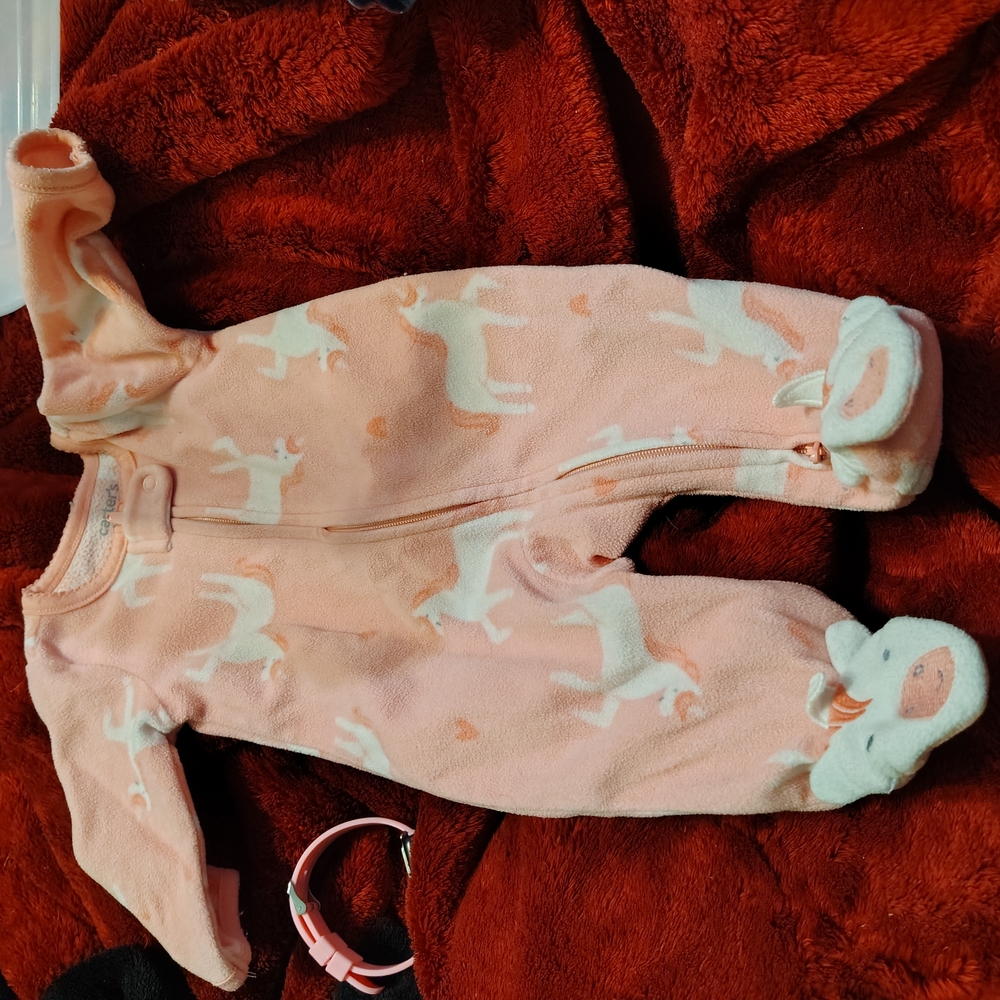 Carter's Pink and White Sleep Sacks Pajamas